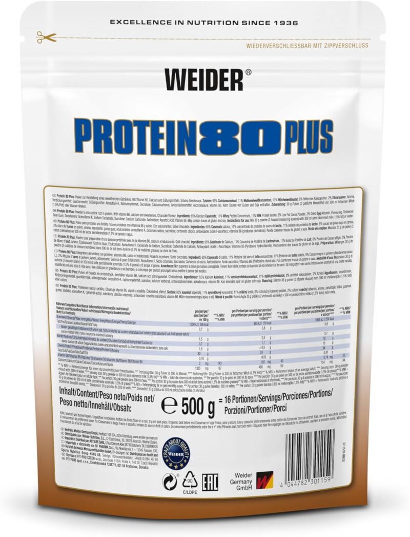 Weider 80 Plus Casein + İsolate + Whey + Egg (Yumurta) Komplex Protein 500 Gram - Görsel 3