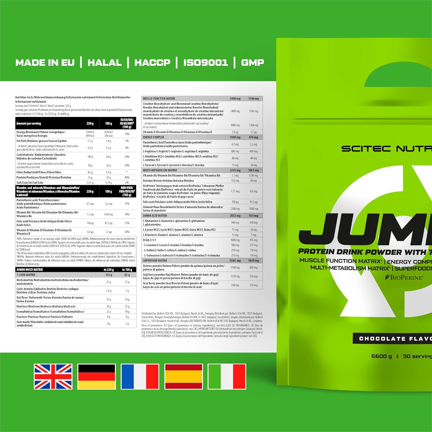 Scitec jumbo Mass Gainer 6600 Gram (Karbonhidrat tozu) - Görsel 4