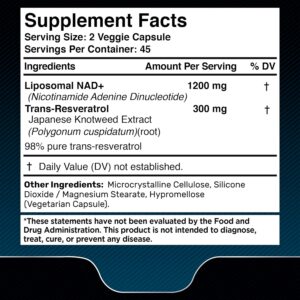 Wellnees Labs NAD + Resveratrol 1500 mg 90 Kapsül - Görsel 4