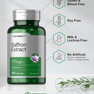 Horbaach Saffron Extract 177mg per serving 200 Capsules