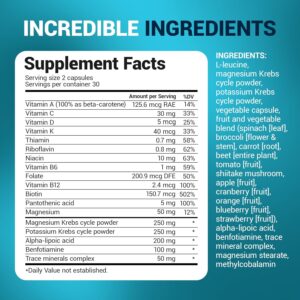 Dr. Berg Whole Food Multivitamin with Minerals Trace Mineral Benfotiamine Folate Alpha lipoic Acid 60 Caps - Görsel 4