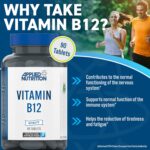 Applied Nutrition Vitamin B12 Immune System Support & Reduction of Tiredness and Fatigue 90 Tablets - Görsel 4