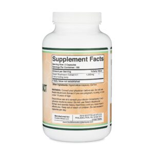 DOUBLE WOOD Reishi Mushroom Extract Mantar özü takviyesi 1000 Mg 300 Caps