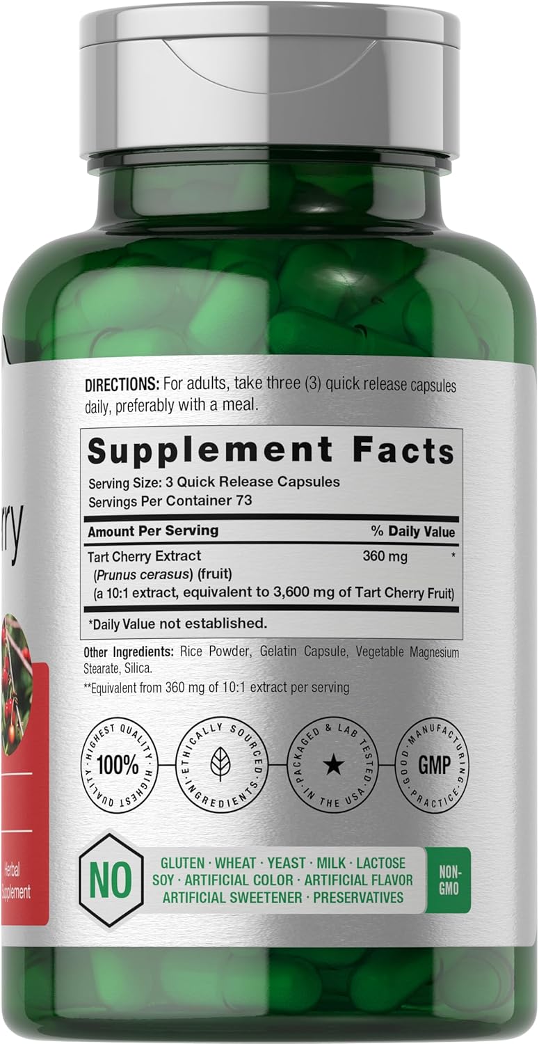 Horbäach Tart Cherry Extract 3600mg 220 Caps - Görsel 3