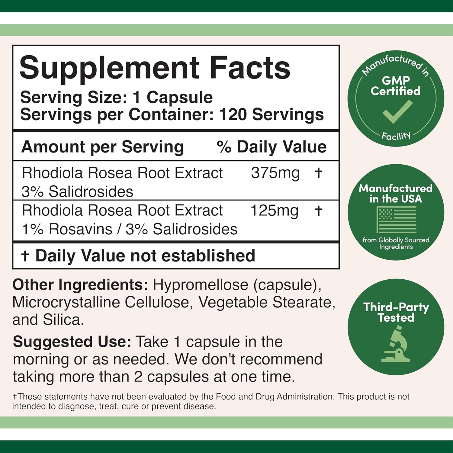 Double Wood Rhodiola Rosea Extract 500mg 120 Vegan Capsul - Görsel 4