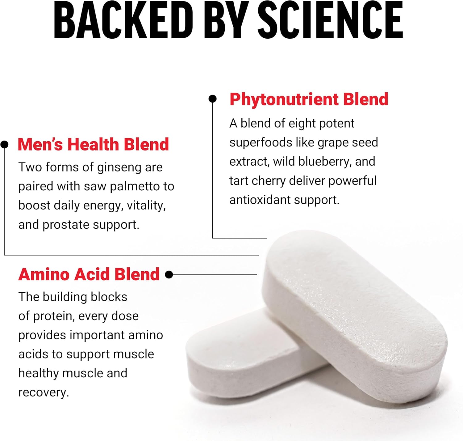Force Factor Men’s Multivitamin for Men Plus Amino Acids 27 Vitamins and Minerals Support Energy and Immunity 60 Tablet - Görsel 3