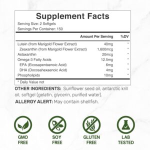 Deal Supplement Lutein and Zeaxanthin 40mg 300 Softgels - Görsel 3