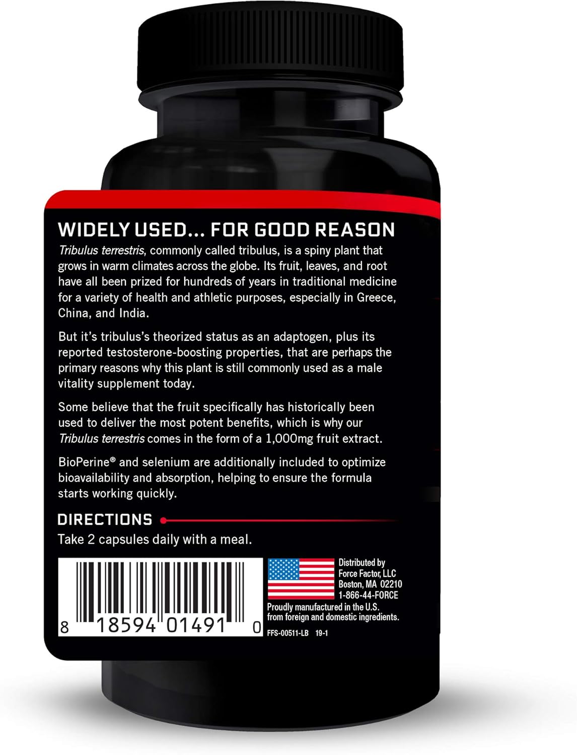 Force Factor Tribulus Terrestris for Men 1000 Mg 60 Caps - Görsel 2