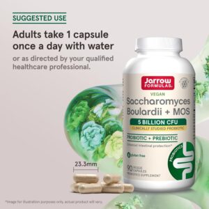 Jarrow Formulas, Vegan Saccharomyces Boulardii Probiyotik + Prebiyotik MOS, 5 Billion CFU, 90 Veggie Caps - Görsel 3