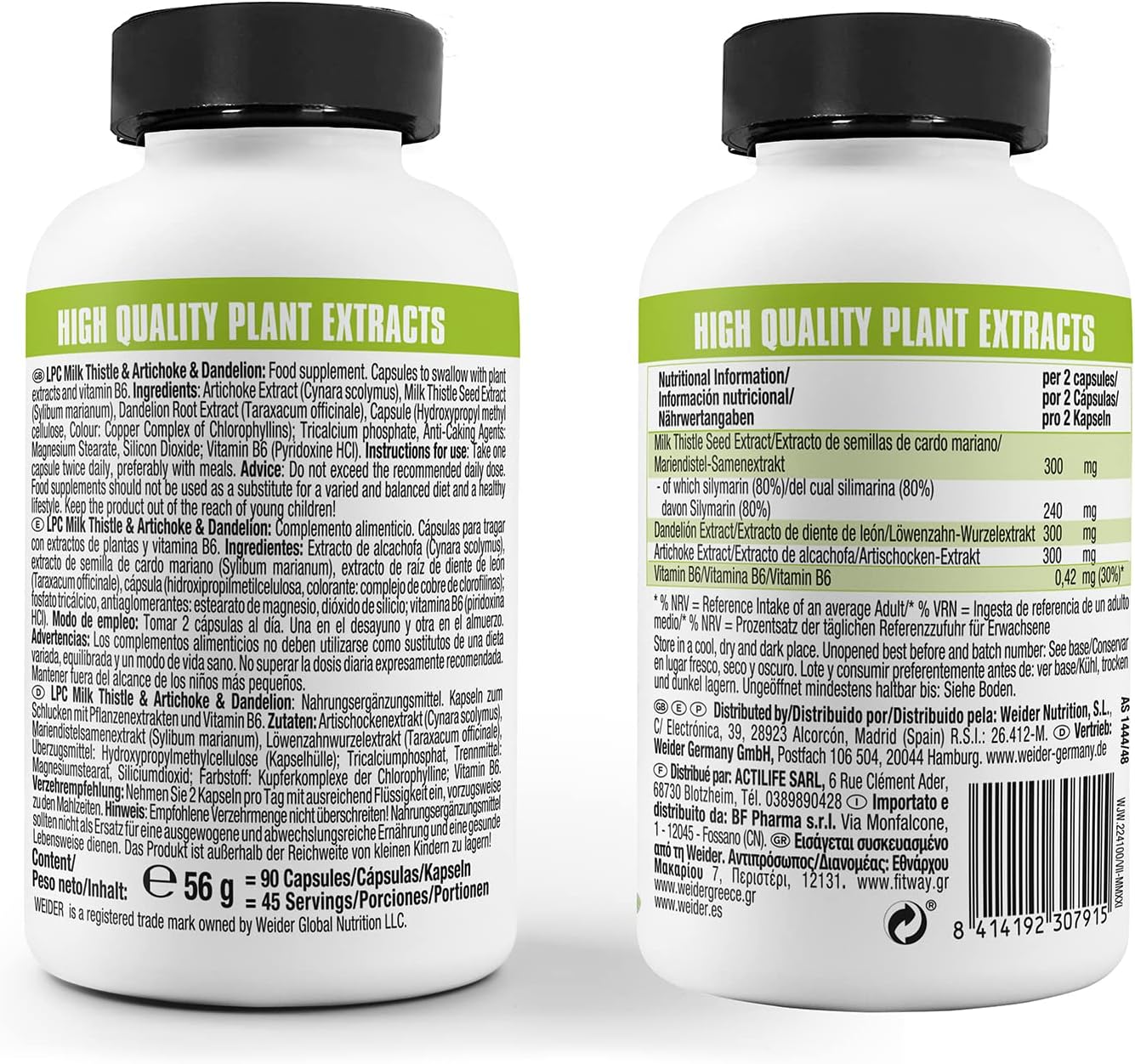 Weider LPC Liver Milk thistle(Deve dikeni)+Artichoke(Enginar) Dandelion Protector Cleanse - 90 caps - Görsel 4