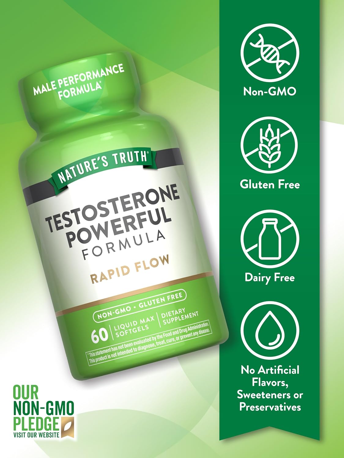 Nature's Truth, Testo Powerful Longjack Tongkat Ali+Tribulus+Fenugreek+Dım+İndole 60 Liquid Max Softgels - Görsel 3