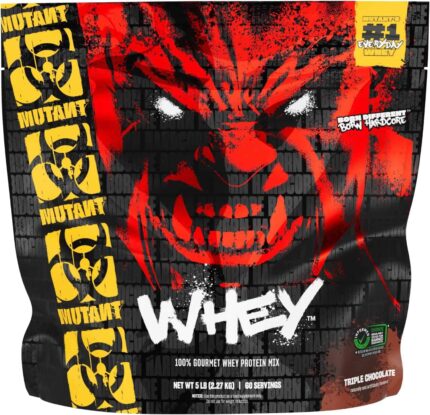 Mutant Whey – 100% Whey Protein Powder Shake, Gourmet Taste, 22g of Protein, Fast Absorbing, Easy Digesting 5lbs - Triple Chocolate