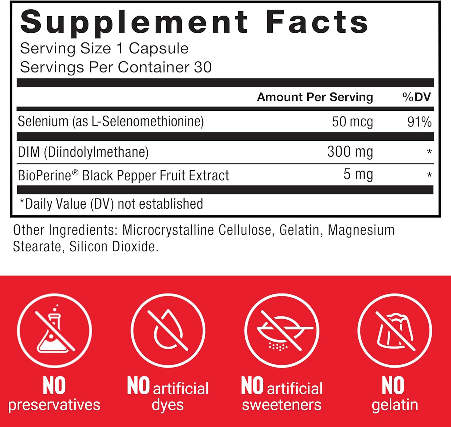 Force Factor, Fundamentals DIM+Selenium Diindolylmethane Estrogen in Men 30 Vegetable Capsules - Görsel 3
