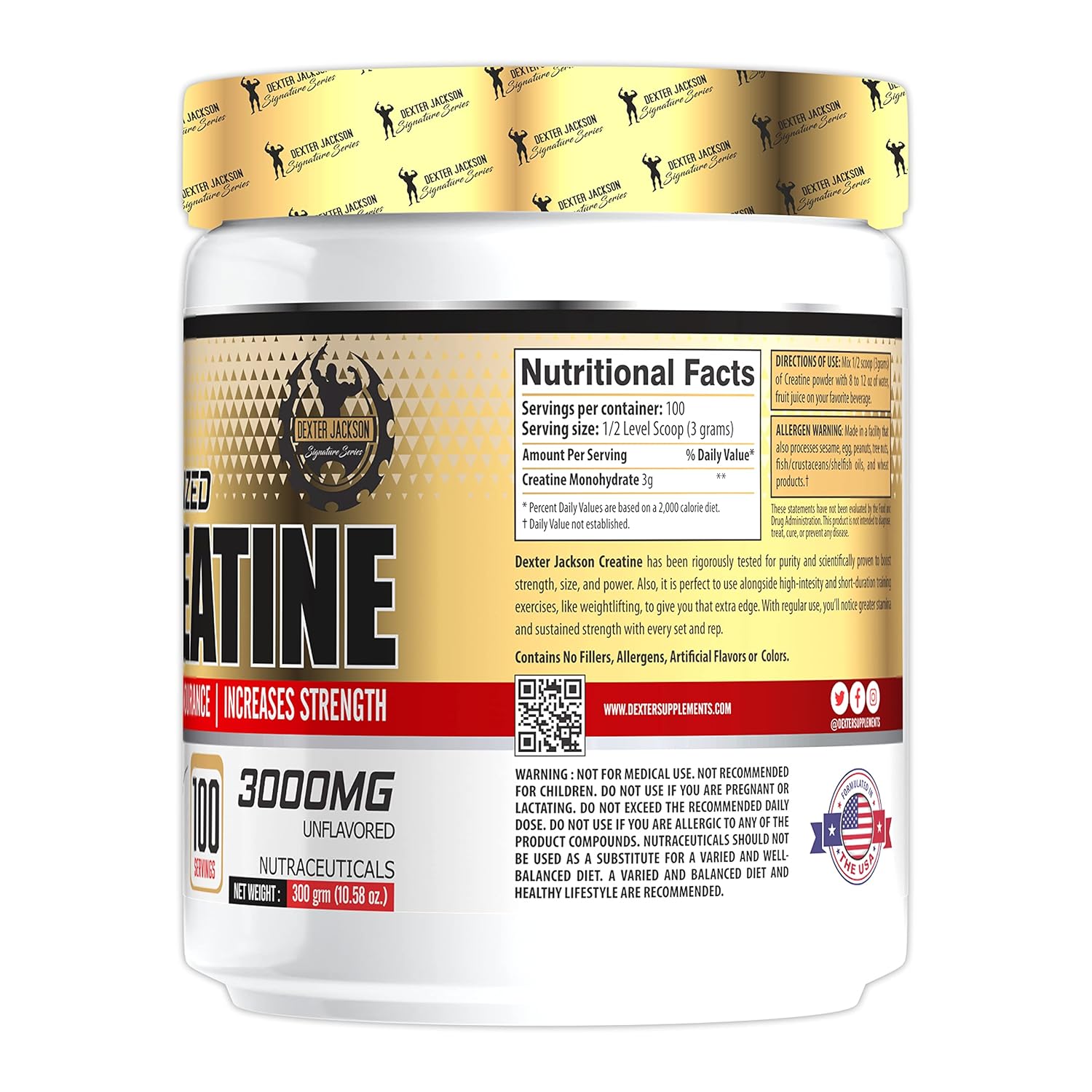 Dexter Jackson Micronized(Mikronize) Gold Line Creatine 300 gram