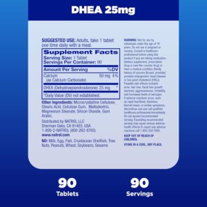 Natrol DHEA 25 mg + Calcium 90 Tablet - Görsel 2
