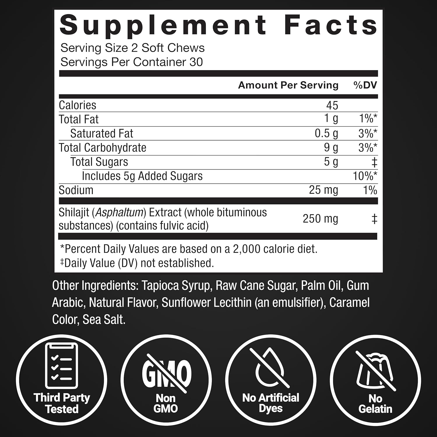 Force Factor Supreme Shilajit, Premium Himalayan Shilajit Trace Mineral Immune Health 60 Chews - Görsel 6