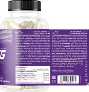 TREC Nutrition AAKG Nitric Oxide L-Arginine L-Citrulline Pump 120 Caps - Görsel 2