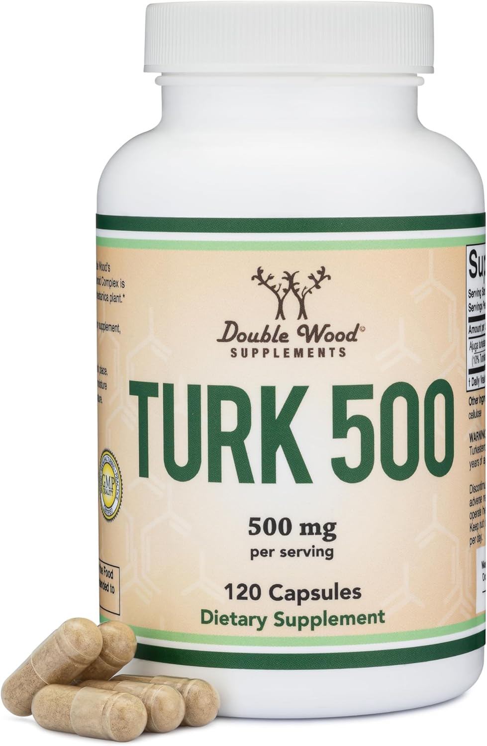 Double Wood Turkesterone for Men's Health Support 500mg, 120 Caps