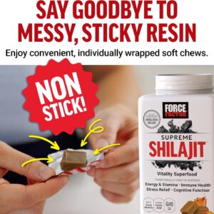 Force Factor Supreme Shilajit, Premium Himalayan Shilajit Trace Mineral Immune Health 60 Chews