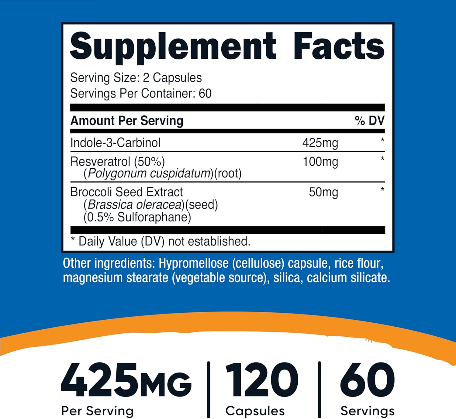 Nutricost Indole-3-Carbinol Liver 425mg 120 Caps - Görsel 3