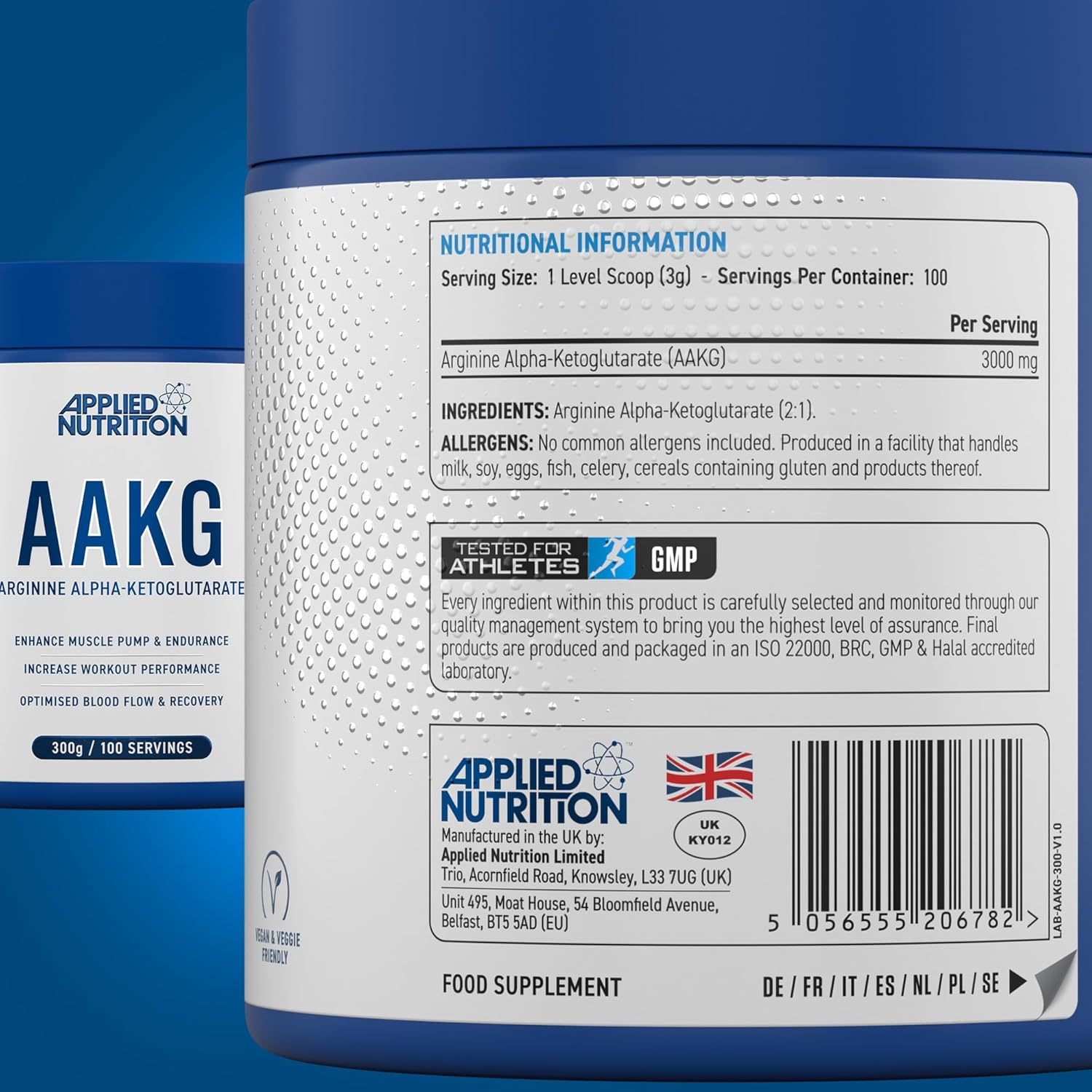 Applied Nutrition AAKG - L Arginine Alpha Ketoglutarate 3000mg Nitric Oxide Energy Boost Muscle Pump - Görsel 2