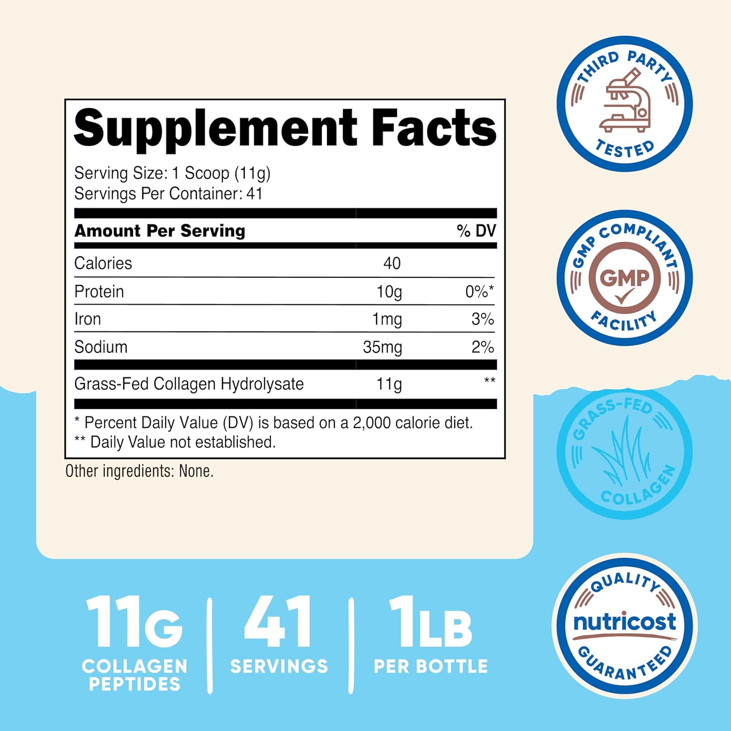 Nutricost Collagen (Kolajen) Peptides Powder 1LB (454 G)