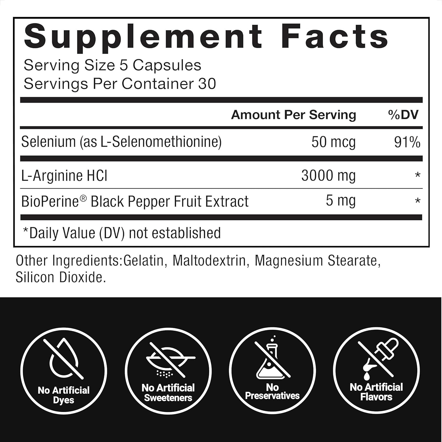 Force Factor L-Arginine Nitric Oxide BioPerine - 3000mg - 150 Capsules - Görsel 3