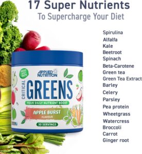Applied Nutrition Critical Greens Superfood Blend for Gut Health Energy and Immune Support 30 Servis - Görsel 4