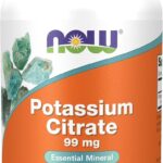 NOW Potassium(Potasyum) Citrate Electrolyte Balance and Normal pH Essential Mineral 180 veg Caps