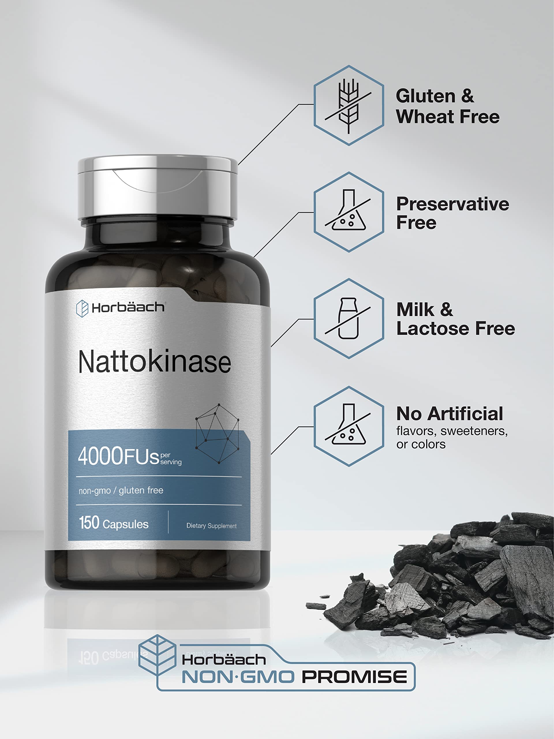 Horbäach Nattokinase 4000 FU | 150 Capsules - Görsel 2