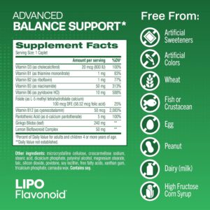 Lipo Flavonoid Balance Support Inner Ear Health Vertigo Relief with Ginkgo Biloba Bioflavonoids, & B Vitamins - Reduces Dizziness Spinning Swaying - Görsel 5