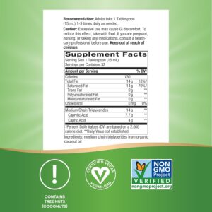 Nature's Way Organic MCT Oil Brain and Body Fuel from Coconuts C8 Caprylic Acid Keto - Görsel 3