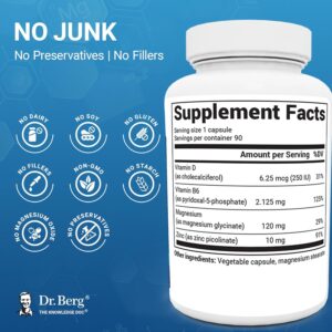 Dr. Berg Maximum Strength 4-in-1 Chelated Magnesium Glycinate D3, B6 & Zinc 90 Caps - Görsel 5