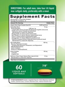 Nature's Truth, Testo Powerful Longjack Tongkat Ali+Tribulus+Fenugreek+Dım+İndole 60 Liquid Max Softgels - Görsel 4