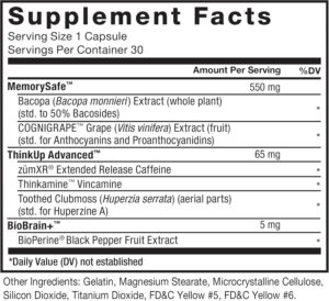Force Factor Forebrain Nootropic Brain Memory Cognitive Bacopa and Huperzine A 30 Caps - Görsel 3