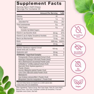 Force Factor Collagen Superfoods Women with Biotin Hyaluronic Acid and Vitamin C for Hair Skin Nails 60 Chews - Görsel 5