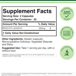 DOUBLE WOOD Lactoferrin Bioferrin Immune Support 250mg 60 Caps
