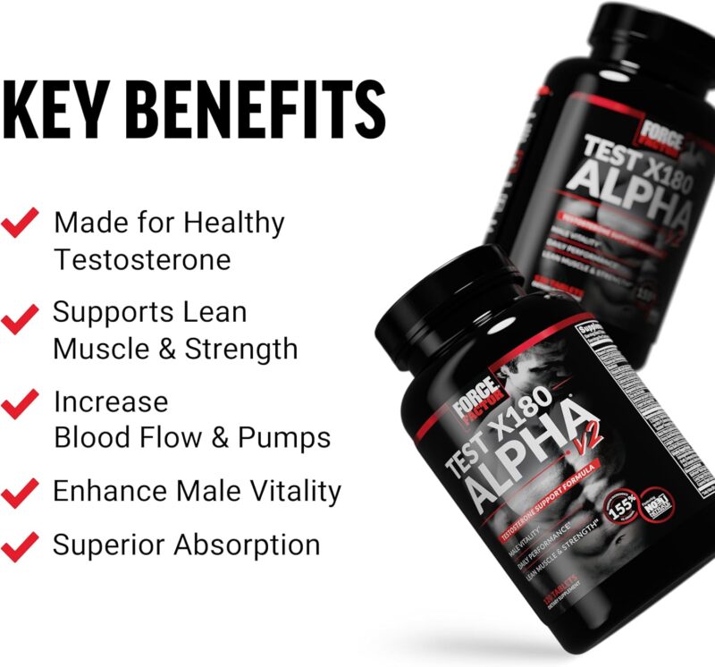 Force Factor Test X180 Alpha v2 L-Citrulline Black Maca Horny Goat Longjack Tongkat Ali - 120 Tablet - Görsel 6