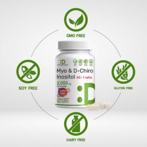 Deal Supplement Myo-Inositol Folate D-Chiro Inositol 40:1 ratio 2050 Mg Vitamin D3 240 Kapsul - Görsel 2
