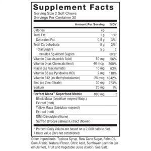 Force Factor Perfect Maca DIM+Saffron+Black Maca Antioxidants 60 Soft Chews - Görsel 3