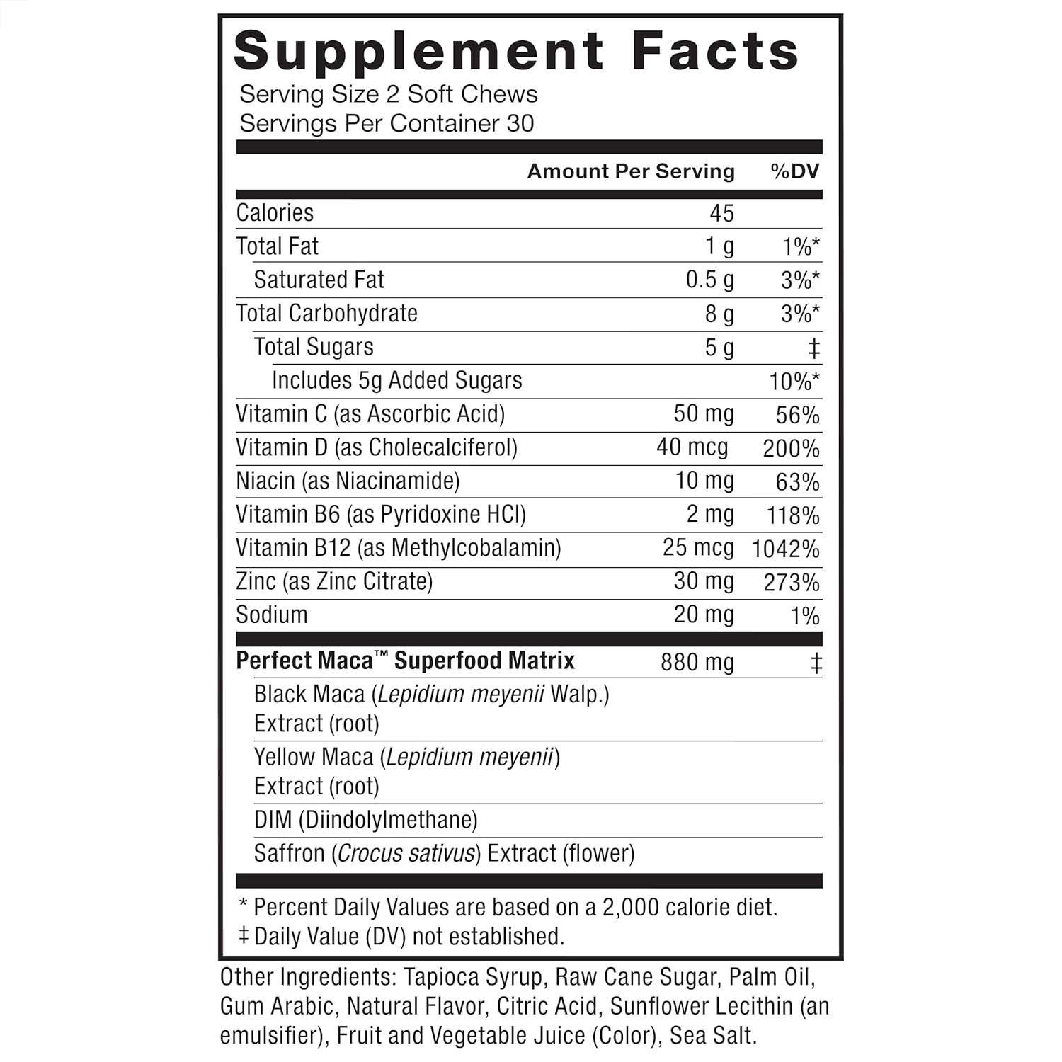 Force Factor Perfect Maca DIM+Saffron+Black Maca Antioxidants 60 Soft Chews - Görsel 3