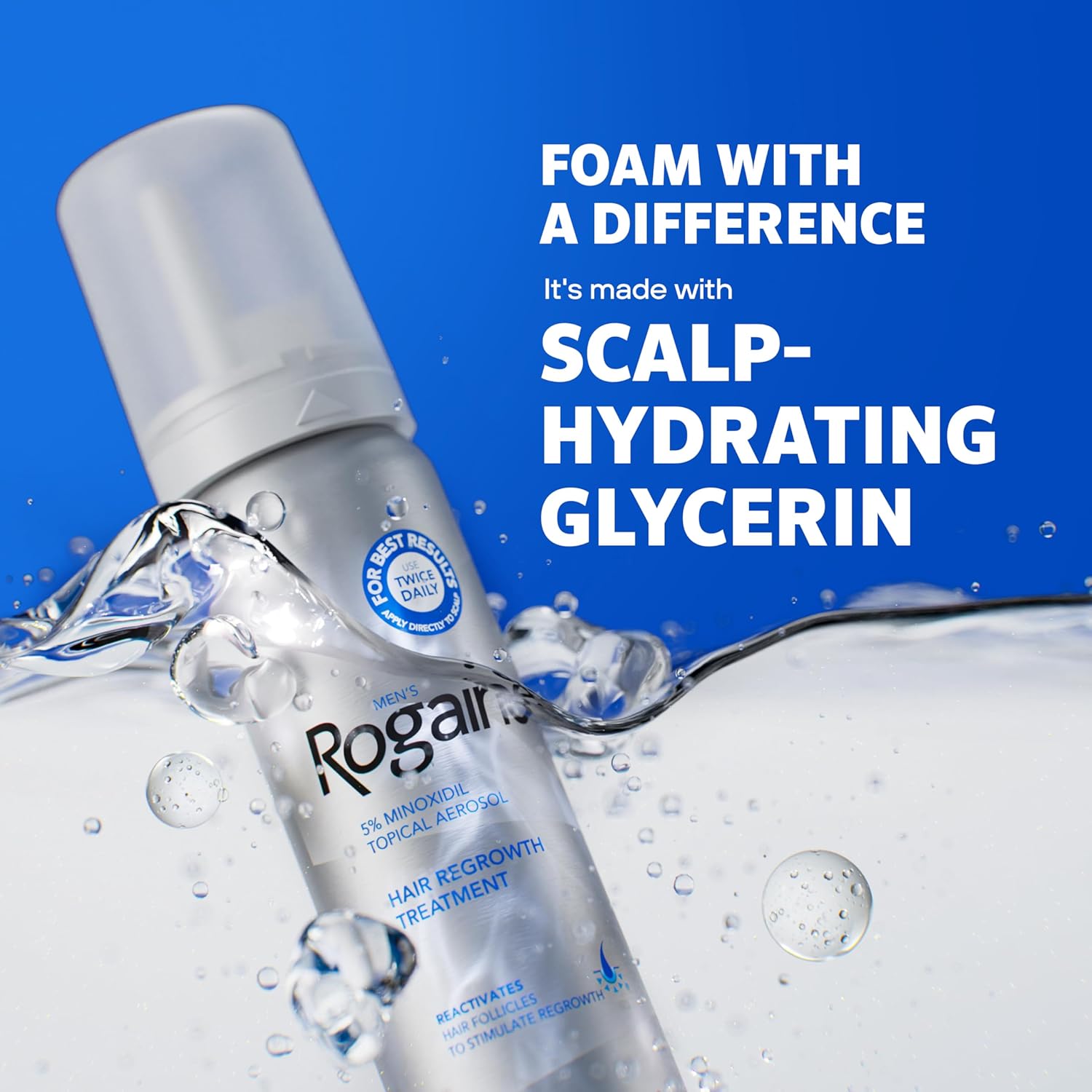 Rogaine Men’s Rogaine 5% Minoxidil Foam for Hair Regrowth Topical Hair Loss Treatment for Men to Regrow Fuller Thicker Hair Unscented Minoxidil Topical Aerosol
