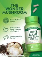 Nature’s Truth, Lion’s Mane(Aslan yelesi mantarı) Mushroom Plus BioPerine®, 2100 mg, 50 Capsules