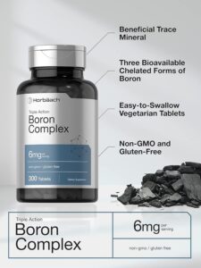 Horbaach Triple Boron Complex 6 mg 300 Tablet Boron Citrate, Boron Glycinate, Boron Asparate - Görsel 2