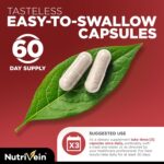 Nutrivein Korean Red Panax Ginseng Boost Energy, Mental Focus & Immune Health 1600mg 180 Caps - Görsel 3