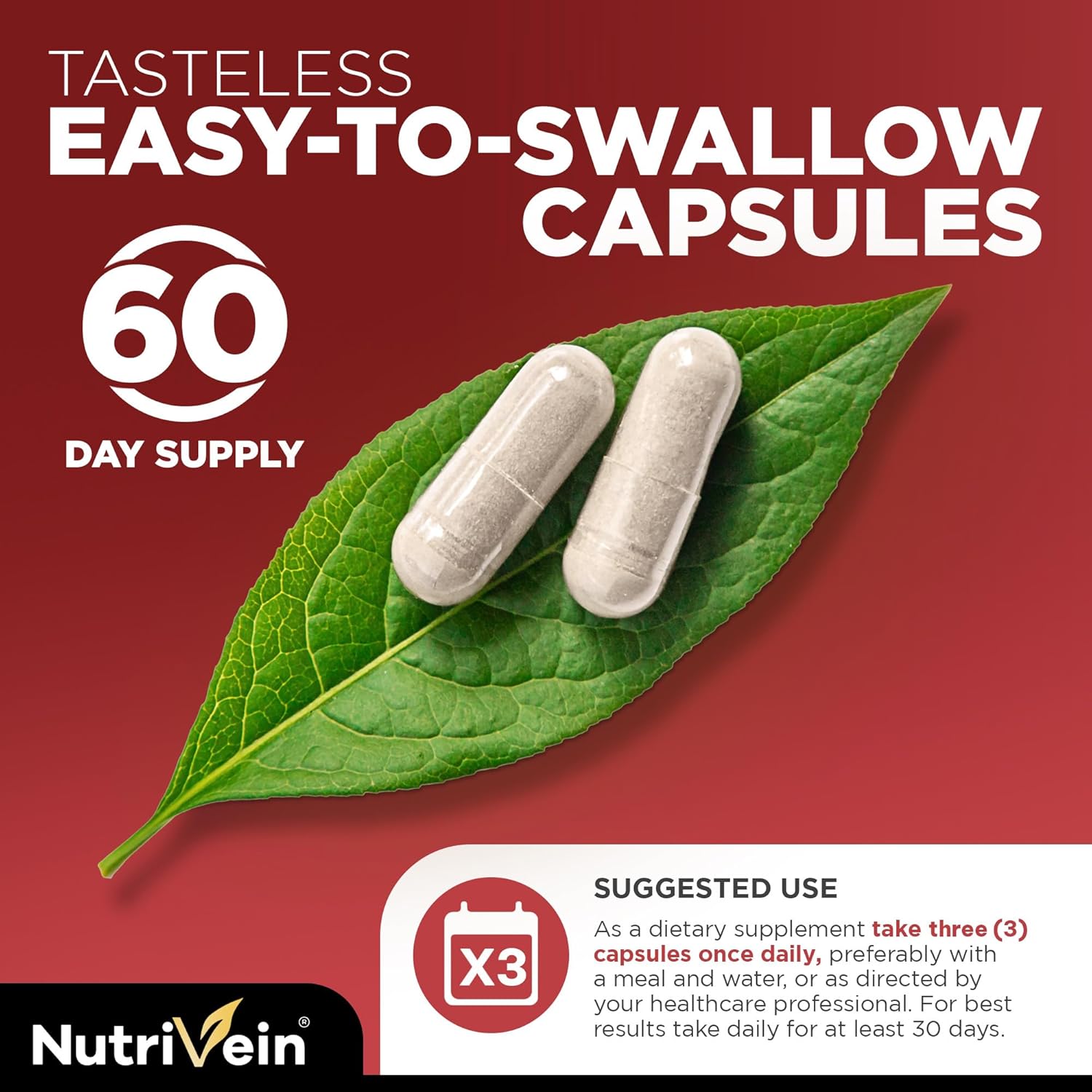 Nutrivein Korean Red Panax Ginseng Boost Energy, Mental Focus & Immune Health 1600mg 180 Caps - Görsel 3