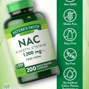 NATURES TRUTH N-Acetyl Cysteine 1200 mg NAC 200 Kapsül
