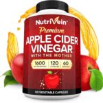 Nutrivein Premium Apple Cider Vinegar Digestion, Keto, Cleansing, and Balanced 1600 mg - 120 Caps