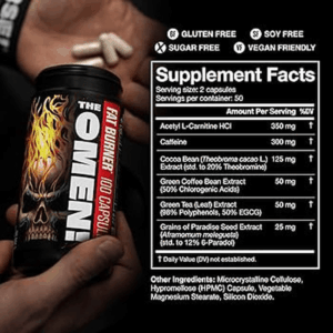 Jnx The curse The Omen Fat Burner Acety L-carnitine + Green Tea 100 CAPS - Görsel 2