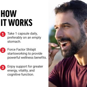 Force Factor Shilajit 250 mg Men and Women to Support Energy and Brain Health 60 Caps - Görsel 4